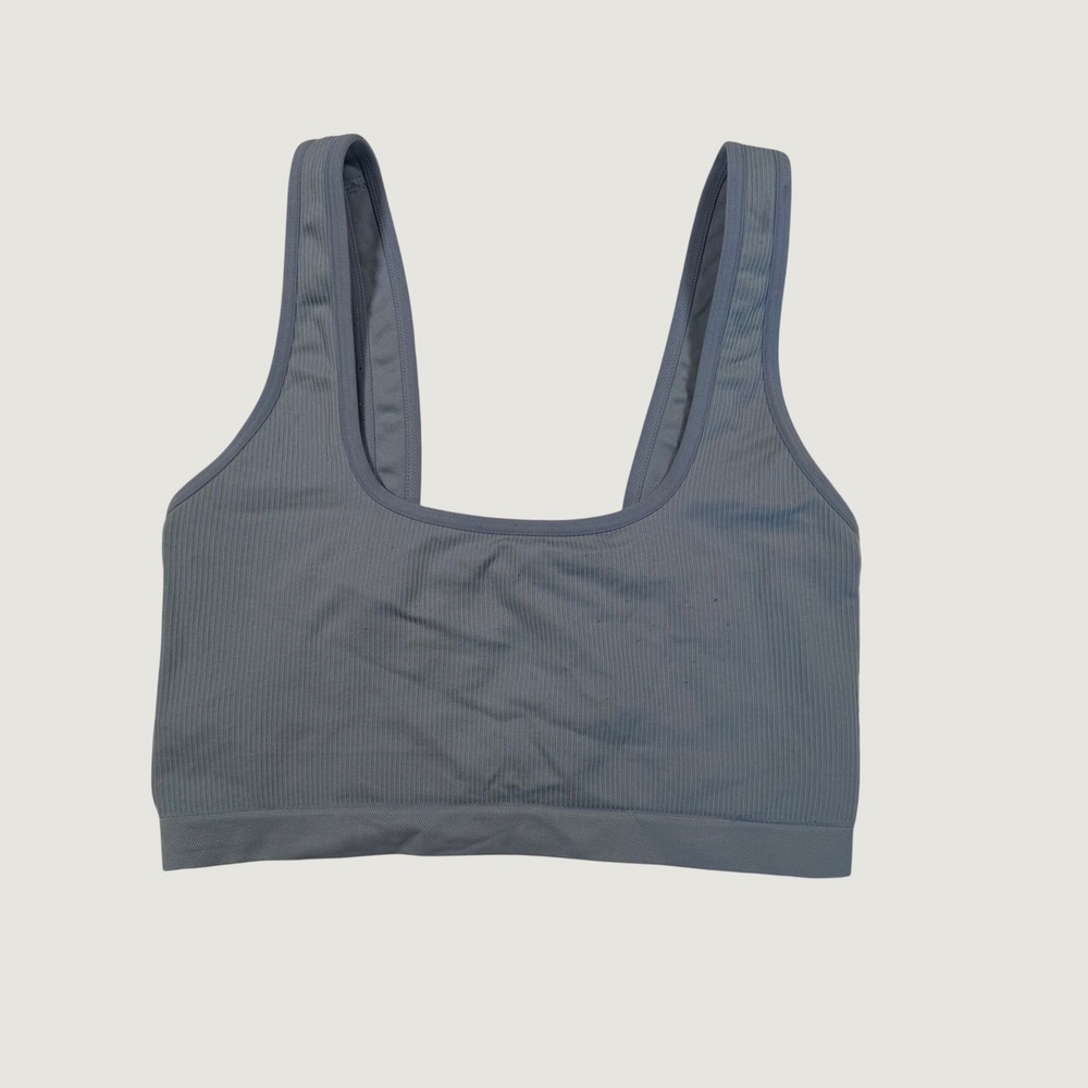 Aerie Seamless Ribbed Bandeau Bralette Light Blue Medium